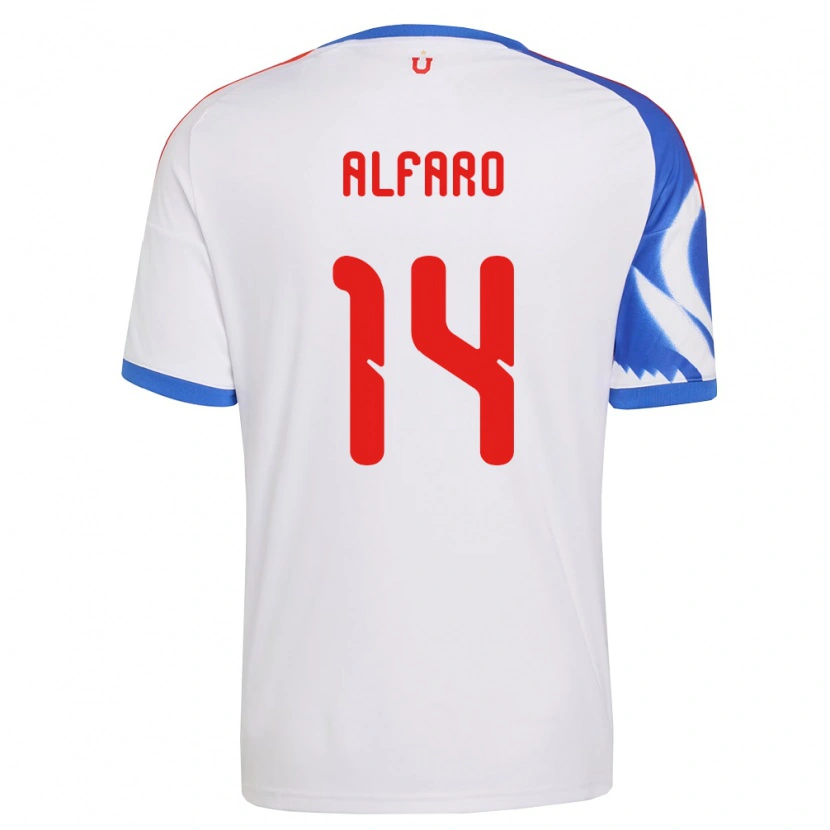 Danxen Criança Camisola Julián Alfaro #14 Branco Azul Marinho Alternativa 2026/27 Camisa
