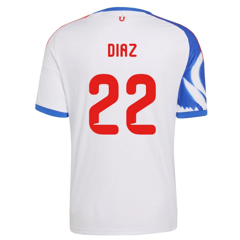Danxen Criança Camisola Valentina Díaz #22 Branco Azul Marinho Alternativa 2026/27 Camisa