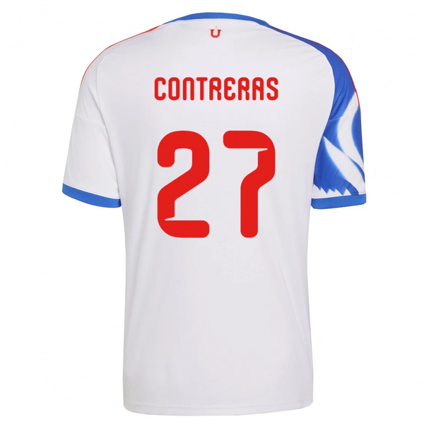 Danxen Criança Camisola Rodrigo Contreras #27 Branco Azul Marinho Alternativa 2026/27 Camisa
