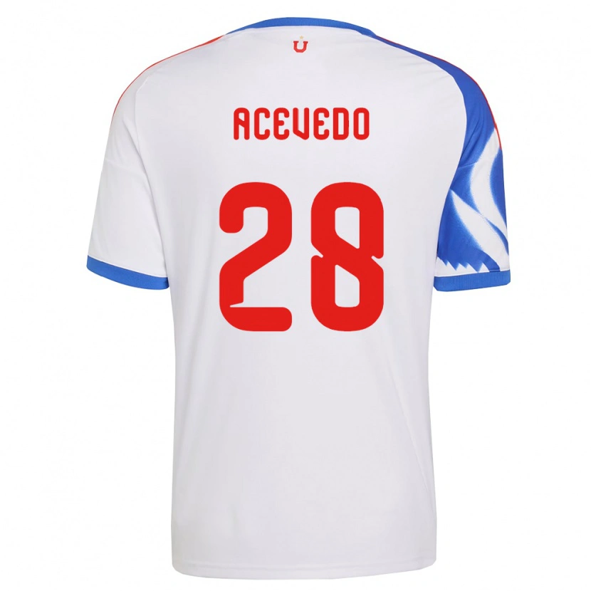 Danxen Criança Camisola Florencia Acevedo #28 Branco Azul Marinho Alternativa 2026/27 Camisa