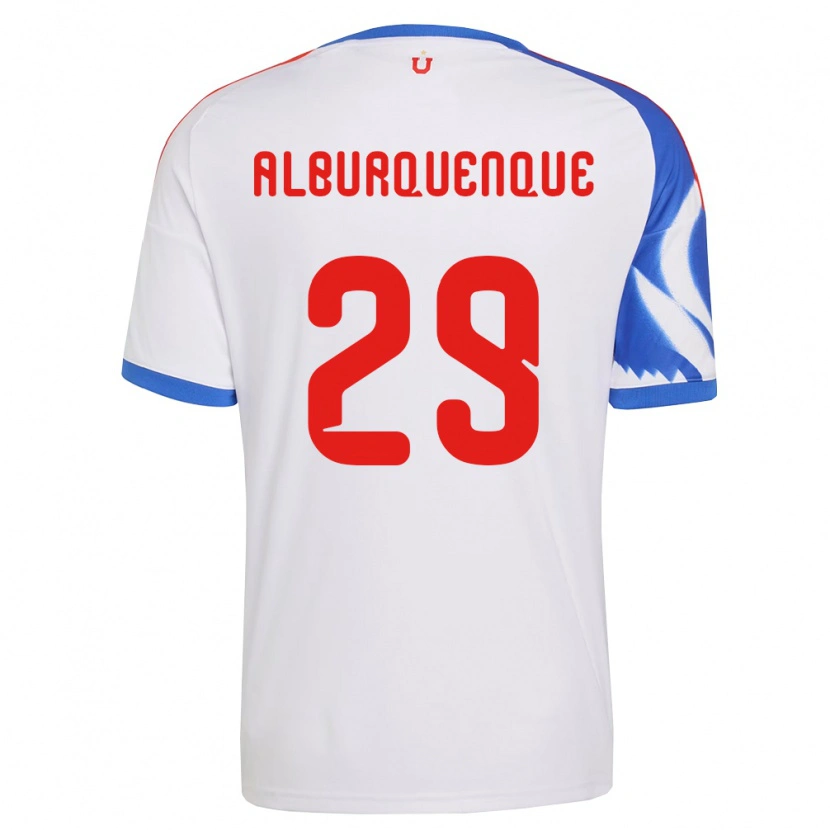 Danxen Criança Camisola José Alburquenque #29 Branco Azul Marinho Alternativa 2026/27 Camisa