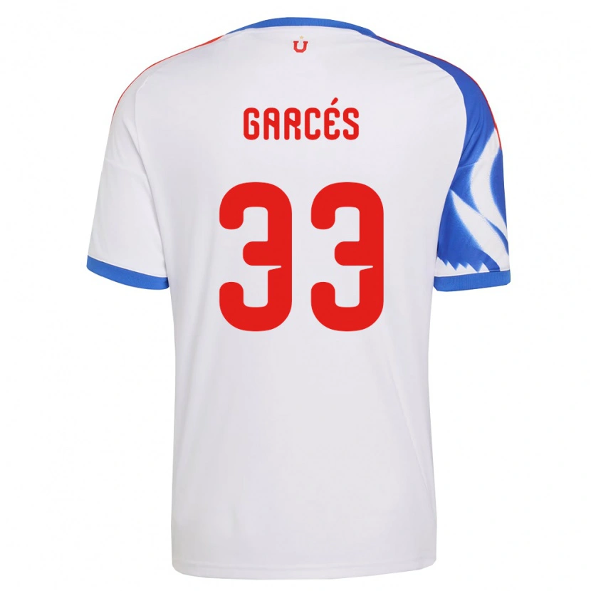 Danxen Criança Camisola Simón Garcés #33 Branco Azul Marinho Alternativa 2026/27 Camisa