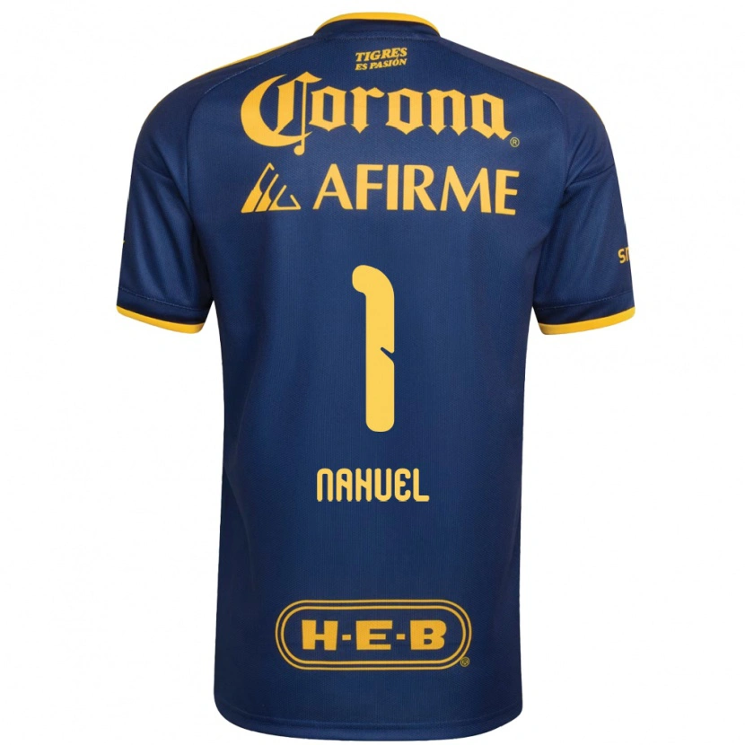 Danxen Criança Camisola Nahuel Guzmán #1 Azul Real Amarelo Alternativa 2026/27 Camisa