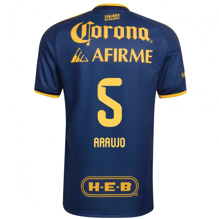 Danxen Criança Camisola César Araújo #5 Azul Real Amarelo Alternativa 2026/27 Camisa