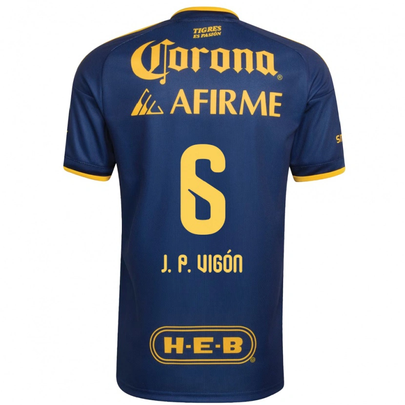 Danxen Criança Camisola Juan Pablo Vigón #6 Azul Real Amarelo Alternativa 2026/27 Camisa