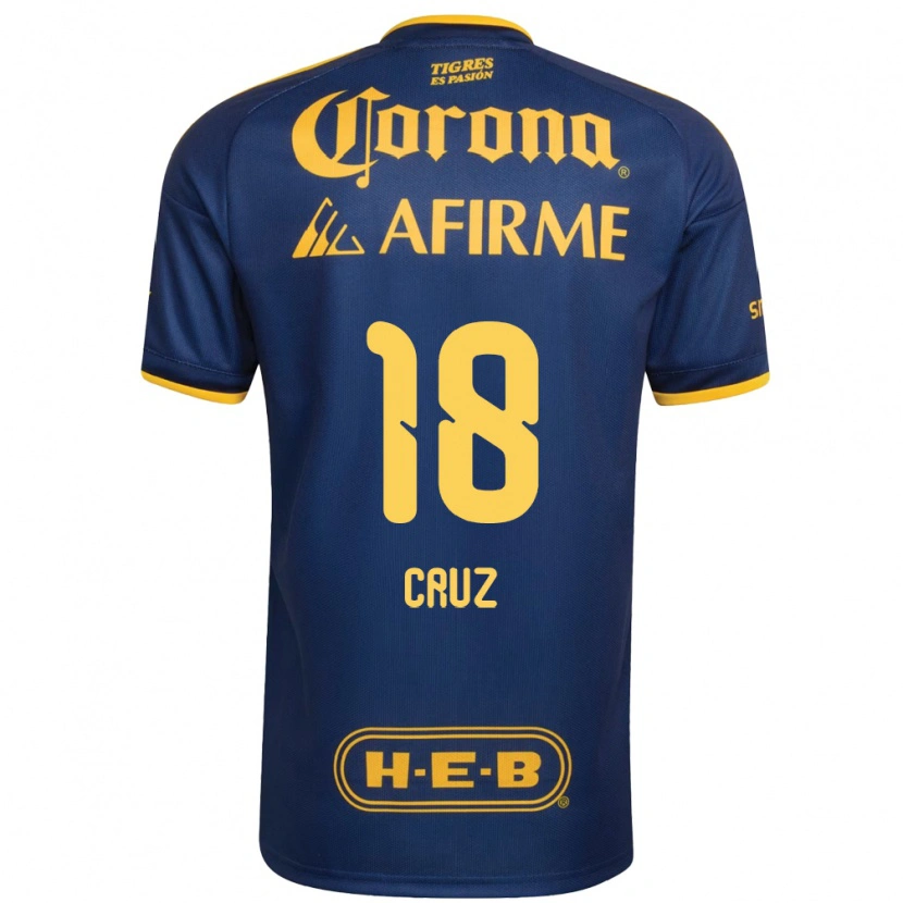 Danxen Criança Camisola Belen Cruz #18 Azul Real Amarelo Alternativa 2026/27 Camisa