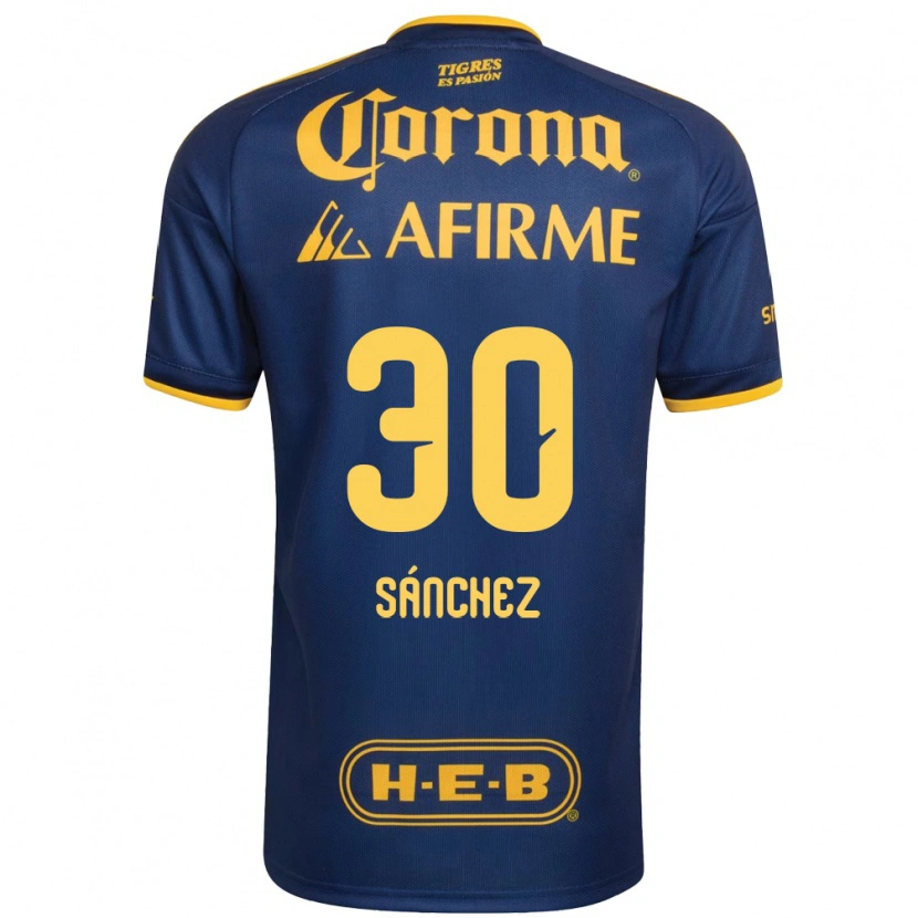 Danxen Criança Camisola Diego Sánchez #30 Azul Real Amarelo Alternativa 2026/27 Camisa