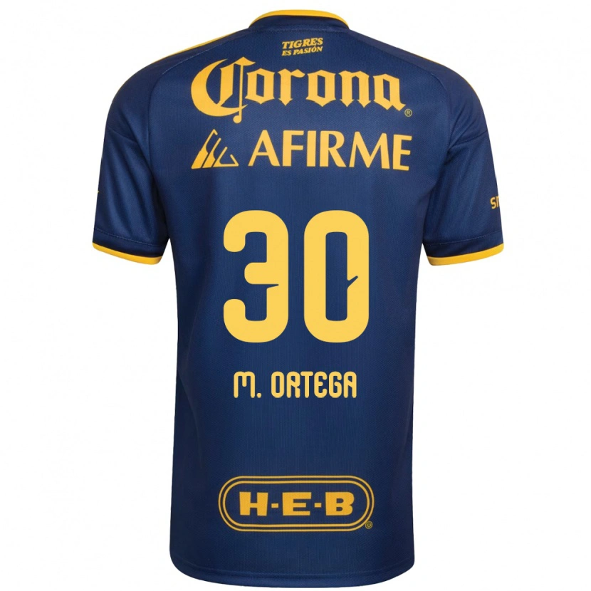 Danxen Criança Camisola Miguel Ortega #30 Azul Real Amarelo Alternativa 2026/27 Camisa