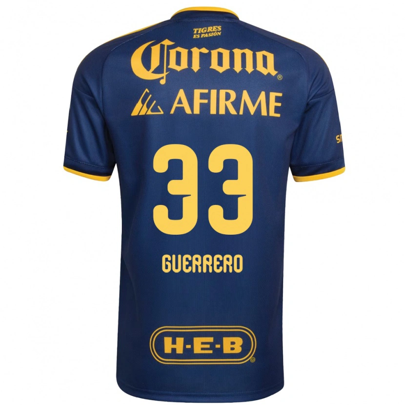 Danxen Criança Camisola Rafael Guerrero #33 Azul Real Amarelo Alternativa 2026/27 Camisa