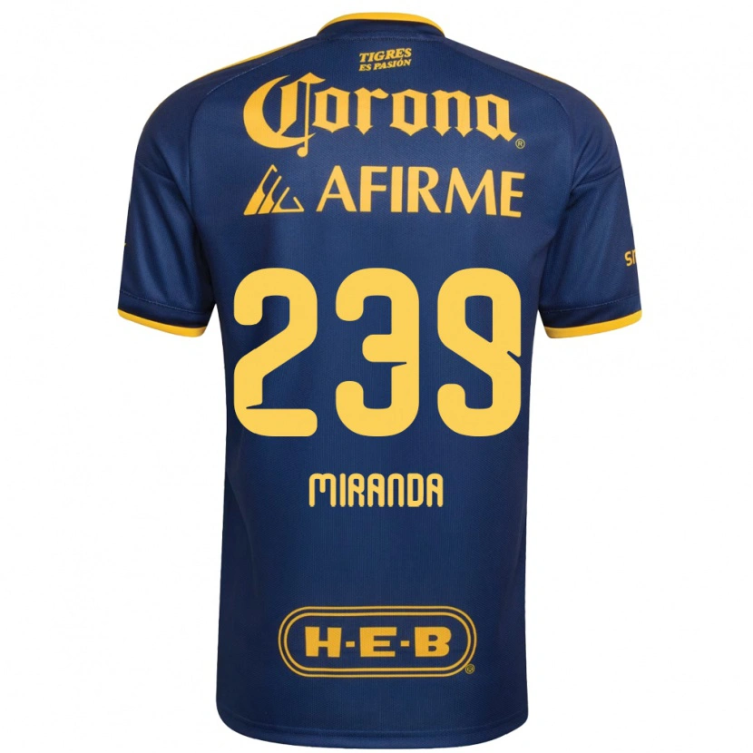 Danxen Criança Camisola Jesús Miranda #239 Azul Real Amarelo Alternativa 2026/27 Camisa