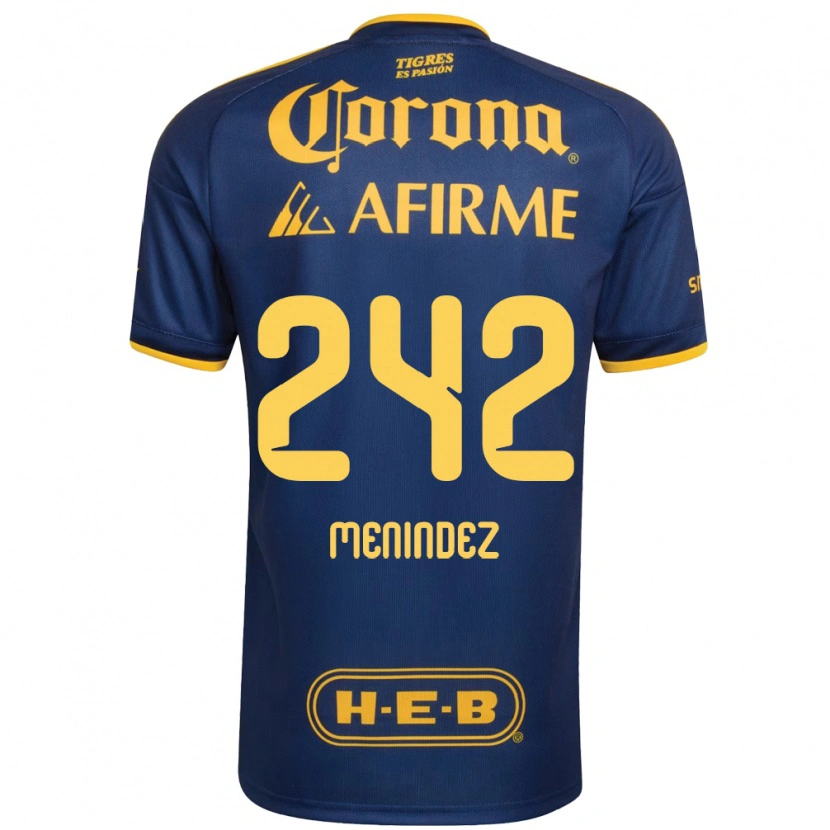 Danxen Criança Camisola Jonathan Menindez #242 Azul Real Amarelo Alternativa 2026/27 Camisa