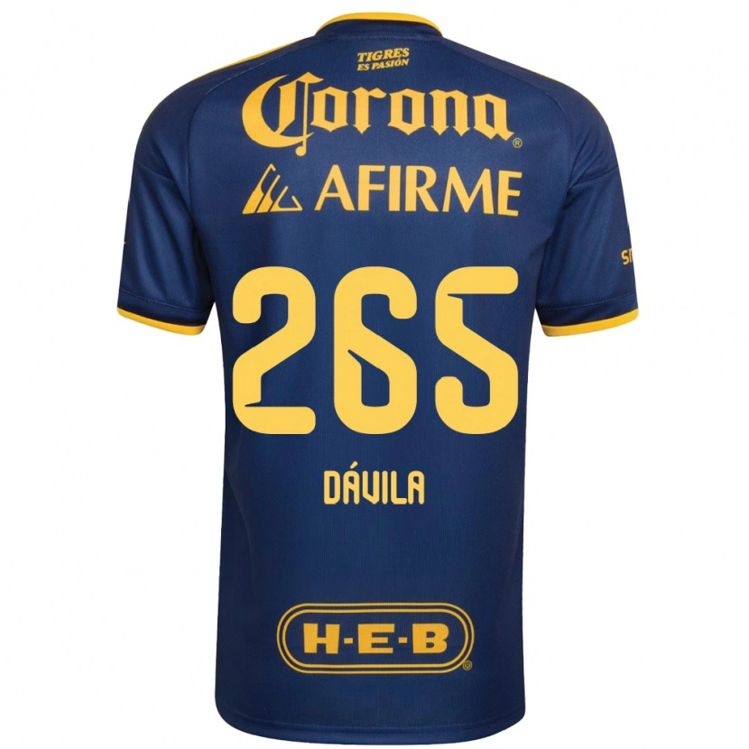 Danxen Criança Camisola Emiliano Dávila #265 Azul Real Amarelo Alternativa 2026/27 Camisa