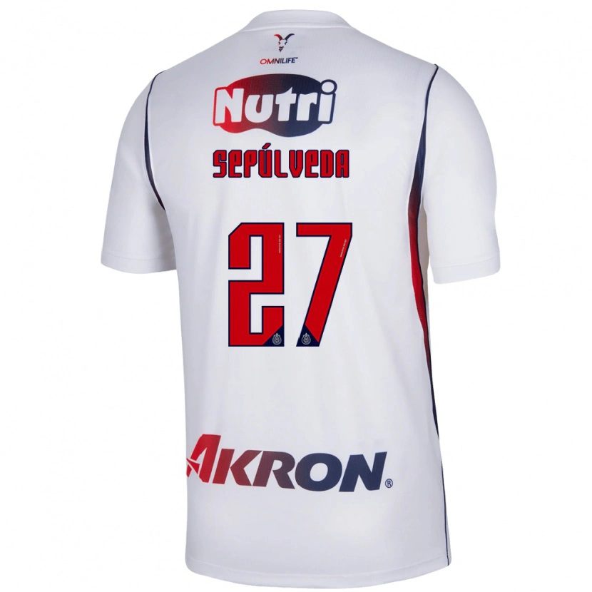 Danxen Criança Camisola Leonardo Sepúlveda #27 Branco Azul Marinho Vermelho Alternativa 2026/27 Camisa