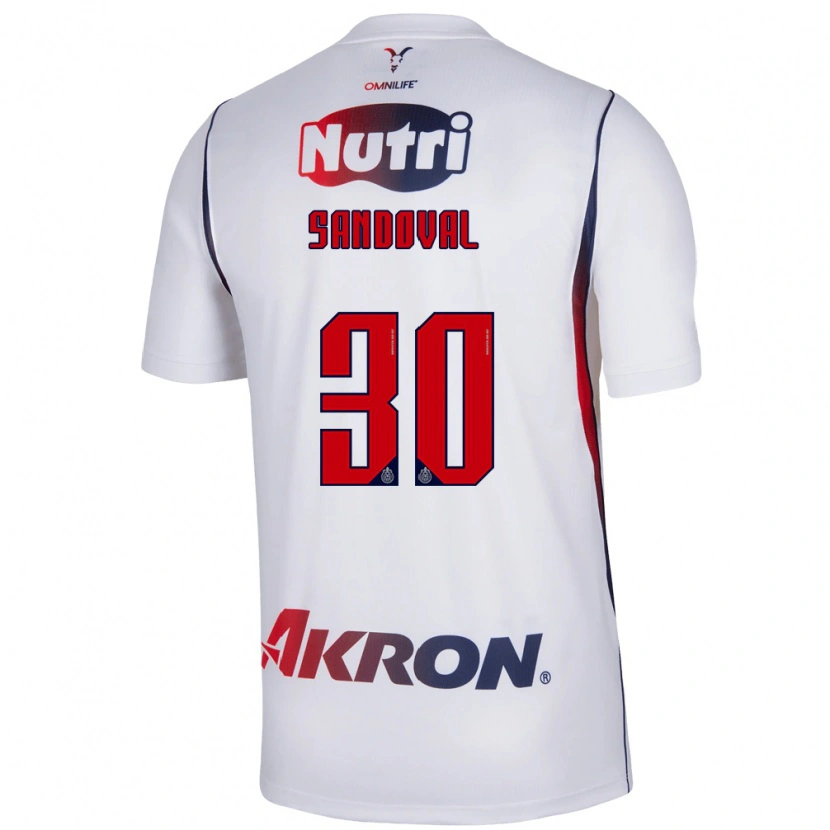 Danxen Criança Camisola Santiago Sandoval #30 Branco Azul Marinho Vermelho Alternativa 2026/27 Camisa