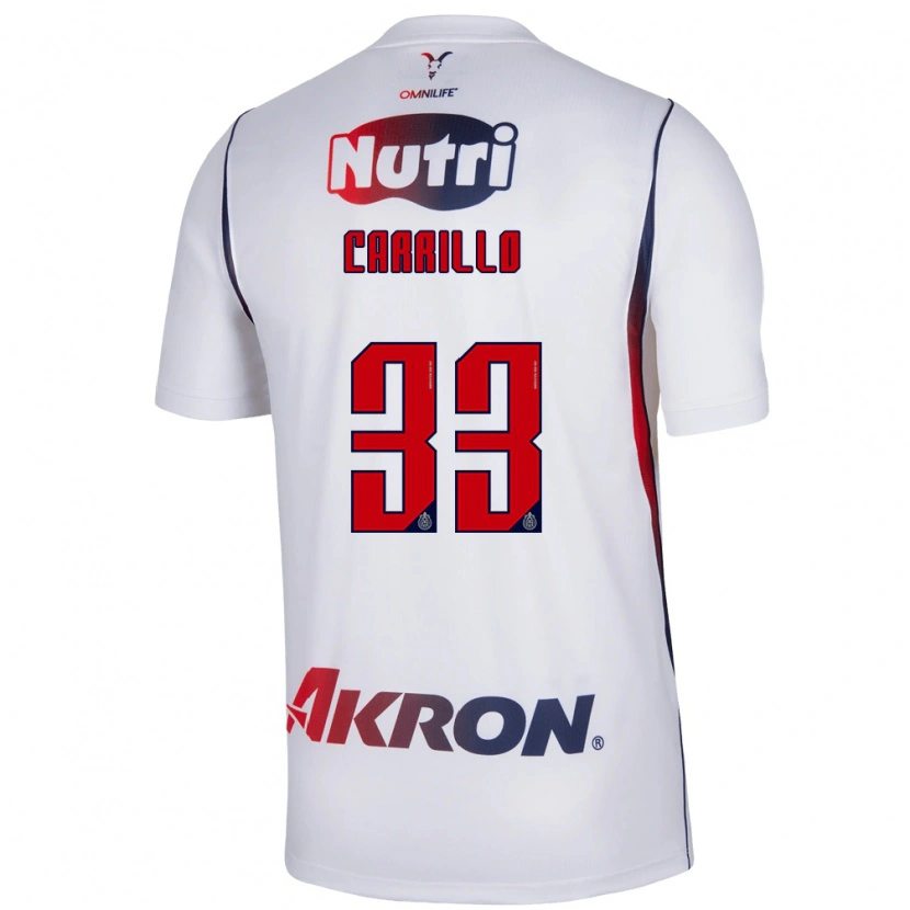 Danxen Criança Camisola Jordán Carrillo #33 Branco Azul Marinho Vermelho Alternativa 2026/27 Camisa