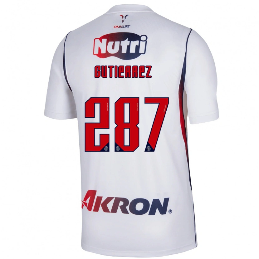 Danxen Criança Camisola Gerson Gutiérrez #287 Branco Azul Marinho Vermelho Alternativa 2026/27 Camisa