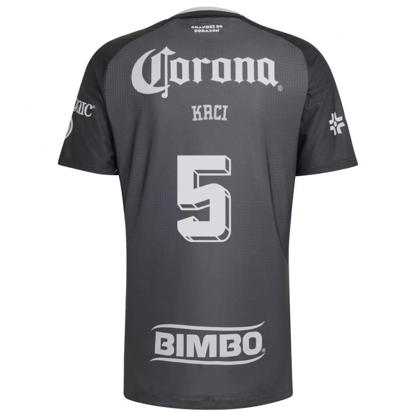 Danxen Criança Camisola Aurelie Kaci #5 Cinza Branco Preto Alternativa 2026/27 Camisa