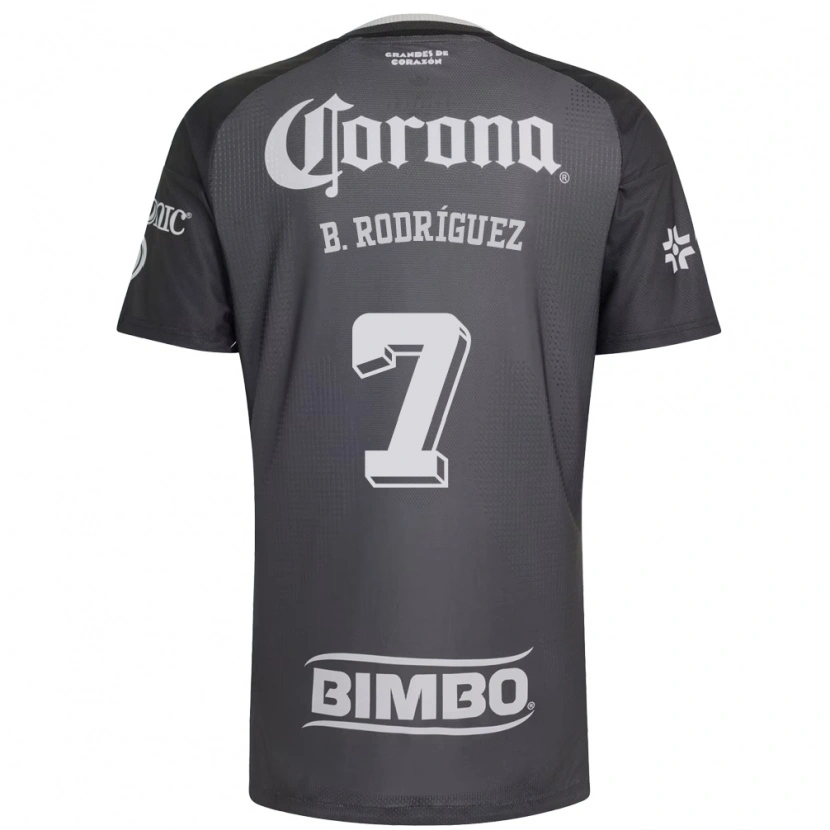Danxen Criança Camisola Brian Rodríguez #7 Cinza Branco Preto Alternativa 2026/27 Camisa