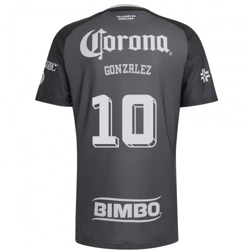 Danxen Criança Camisola Alison Gonzalez #10 Cinza Branco Preto Alternativa 2026/27 Camisa