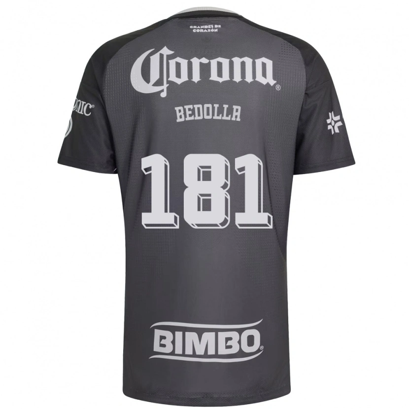 Danxen Criança Camisola Paolo Bedolla #181 Cinza Branco Preto Alternativa 2026/27 Camisa