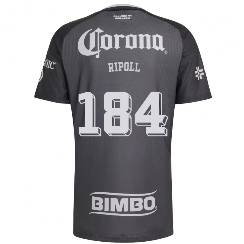 Danxen Criança Camisola Alonso Ripoll #184 Cinza Branco Preto Alternativa 2026/27 Camisa