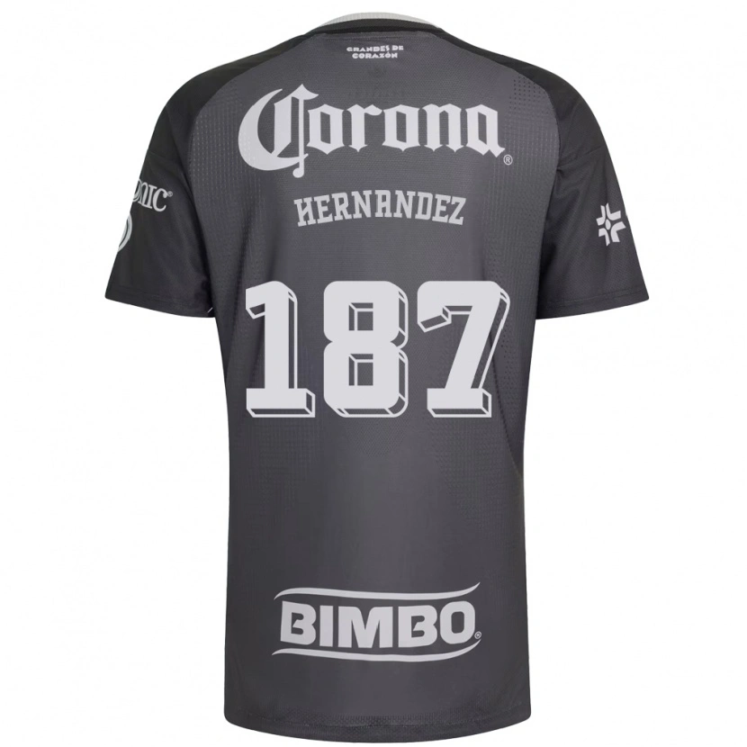Danxen Criança Camisola Miguel Hernández #187 Cinza Branco Preto Alternativa 2026/27 Camisa