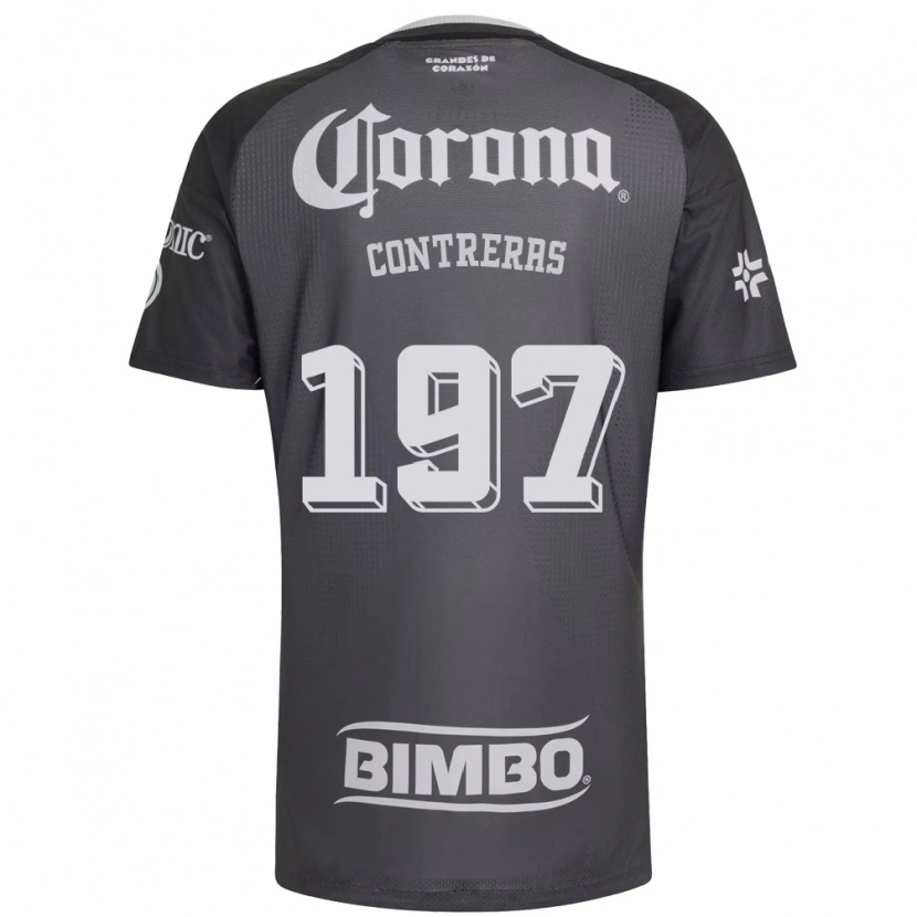 Danxen Criança Camisola Ángel Contreras #197 Cinza Branco Preto Alternativa 2026/27 Camisa