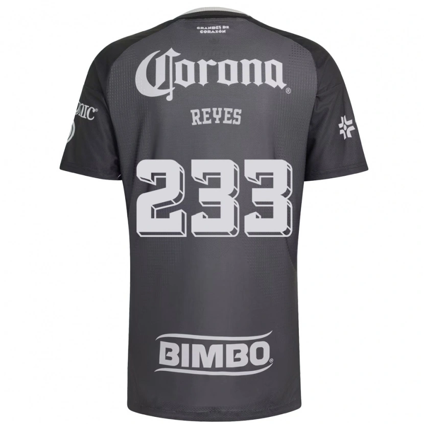 Danxen Criança Camisola Andrés Reyes #233 Cinza Branco Preto Alternativa 2026/27 Camisa