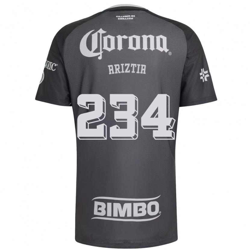 Danxen Criança Camisola Íñigo Ariztia #234 Cinza Branco Preto Alternativa 2026/27 Camisa