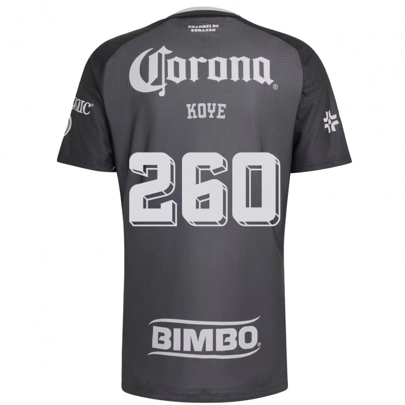 Danxen Criança Camisola Julián Koye #260 Cinza Branco Preto Alternativa 2026/27 Camisa