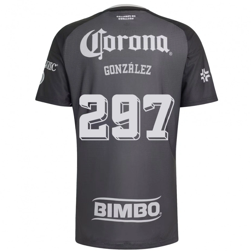 Danxen Criança Camisola Océlotl González #297 Cinza Branco Preto Alternativa 2026/27 Camisa