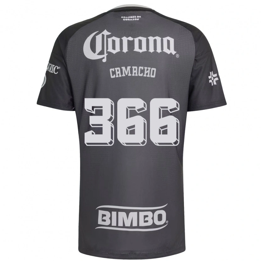 Danxen Criança Camisola Jorge Camacho #366 Cinza Branco Preto Alternativa 2026/27 Camisa