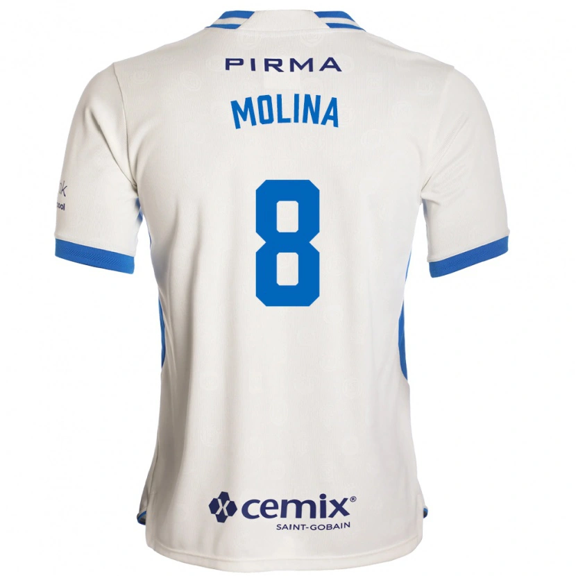 Danxen Criança Camisola Dalia Molina #8 Branco Azul Vermelho Alternativa 2026/27 Camisa