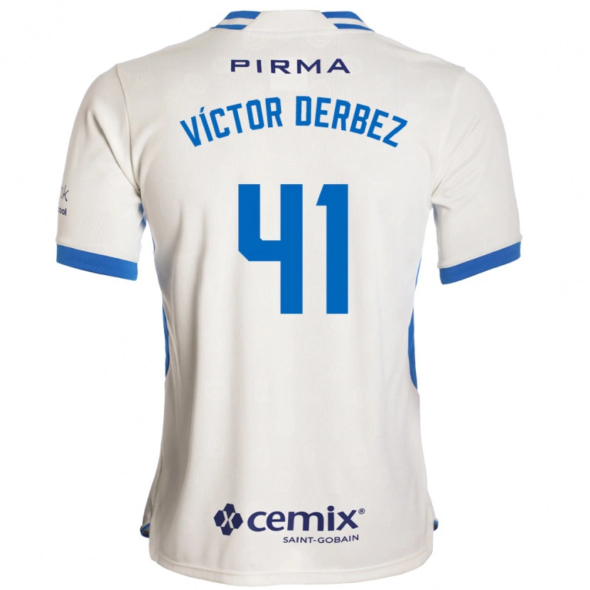 Danxen Criança Camisola Louis Víctor Derbez #41 Branco Azul Vermelho Alternativa 2026/27 Camisa
