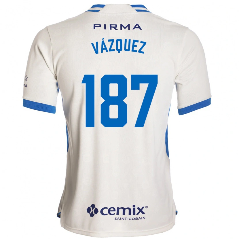 Danxen Criança Camisola Cristian Vázquez #187 Branco Azul Vermelho Alternativa 2026/27 Camisa