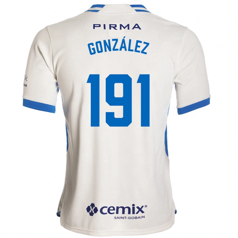 Danxen Criança Camisola Alejandro González #191 Branco Azul Vermelho Alternativa 2026/27 Camisa