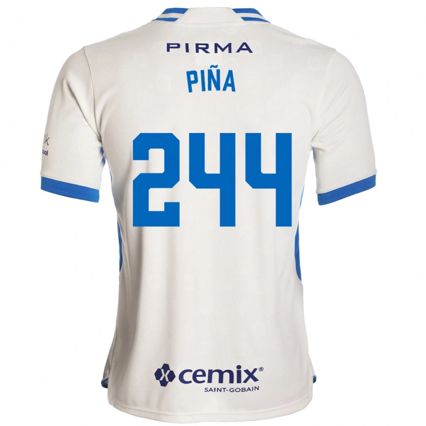 Danxen Criança Camisola Oscar Piña #244 Branco Azul Vermelho Alternativa 2026/27 Camisa