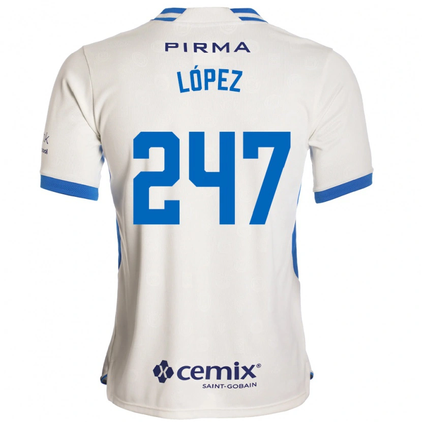 Danxen Criança Camisola Santiago López #247 Branco Azul Vermelho Alternativa 2026/27 Camisa
