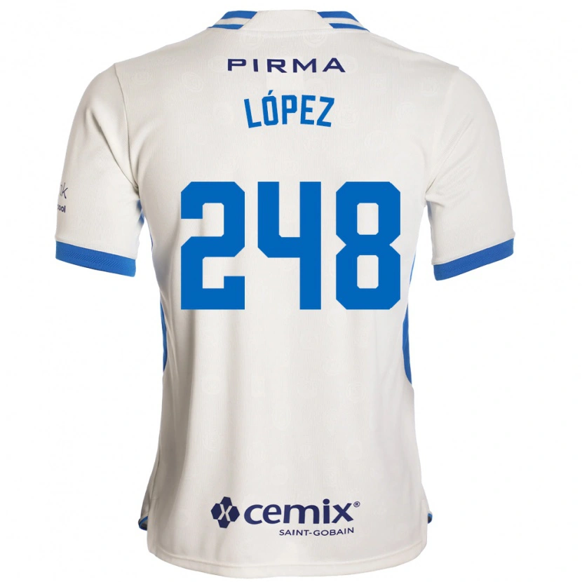 Danxen Criança Camisola Ernesto López #248 Branco Azul Vermelho Alternativa 2026/27 Camisa