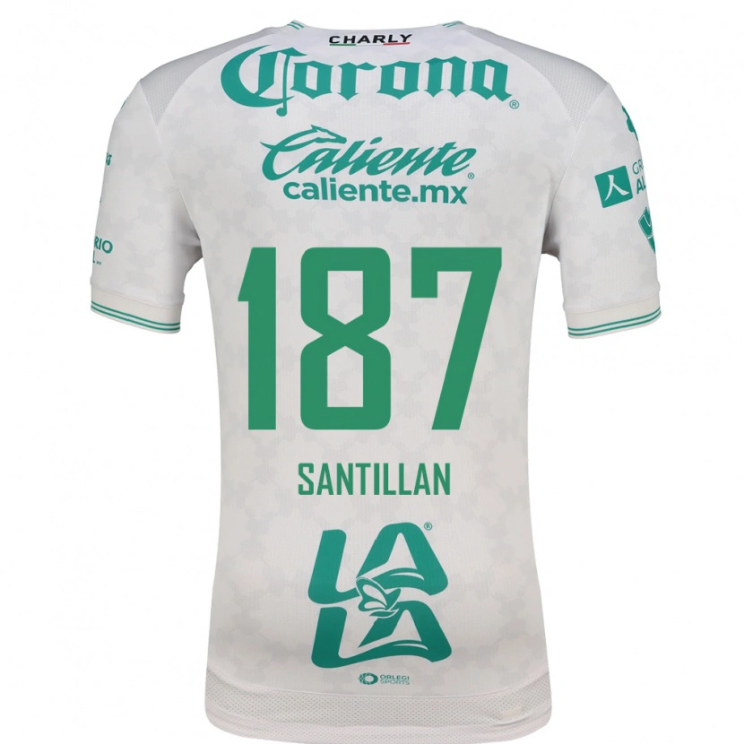 Danxen Criança Camisola Emilio Santillán #187 Verde Claro Branco Alternativa 2026/27 Camisa