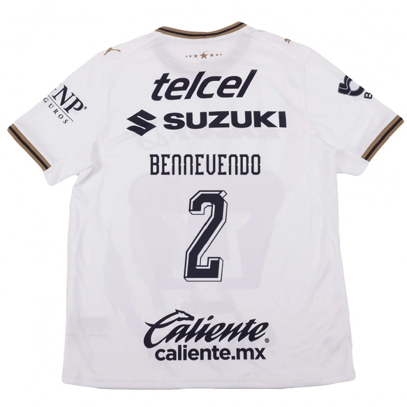 Danxen Criança Camisola Pablo Bennevendo #2 Branco Preto Marrom Alternativa 2026/27 Camisa