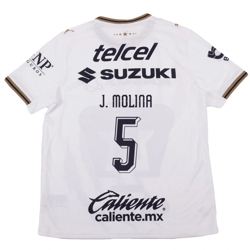 Danxen Criança Camisola Jesús Molina #5 Branco Preto Marrom Alternativa 2026/27 Camisa