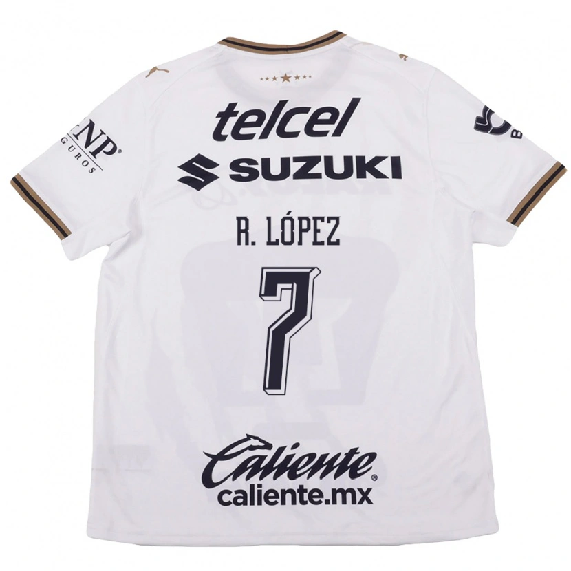 Danxen Criança Camisola Rodrigo López #7 Branco Preto Marrom Alternativa 2026/27 Camisa