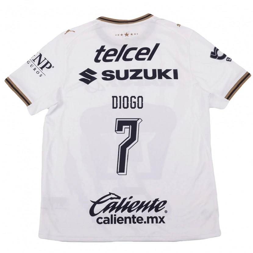 Danxen Criança Camisola Diogo #7 Branco Preto Marrom Alternativa 2026/27 Camisa