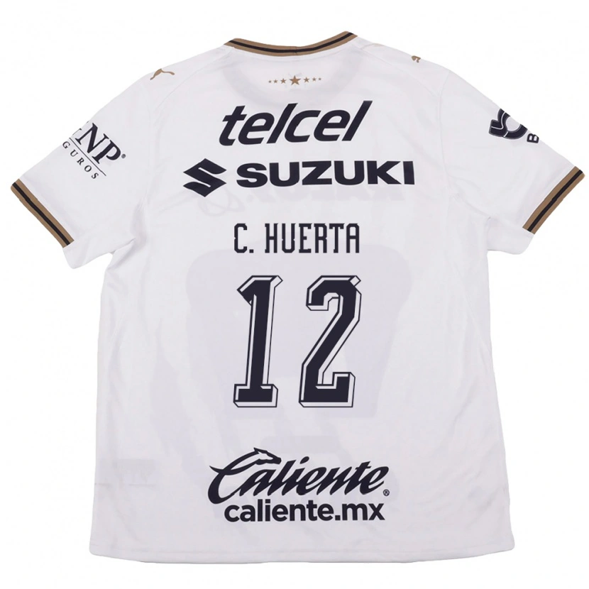 Danxen Criança Camisola Cesar Huerta #12 Branco Preto Marrom Alternativa 2026/27 Camisa