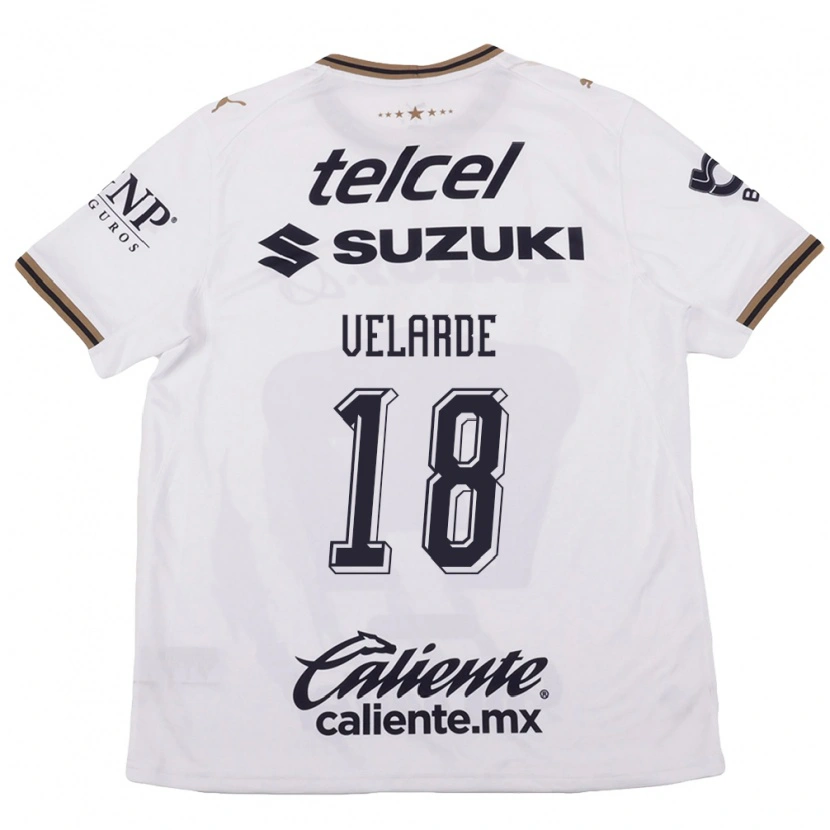Danxen Criança Camisola Efrain Velarde #18 Branco Preto Marrom Alternativa 2026/27 Camisa