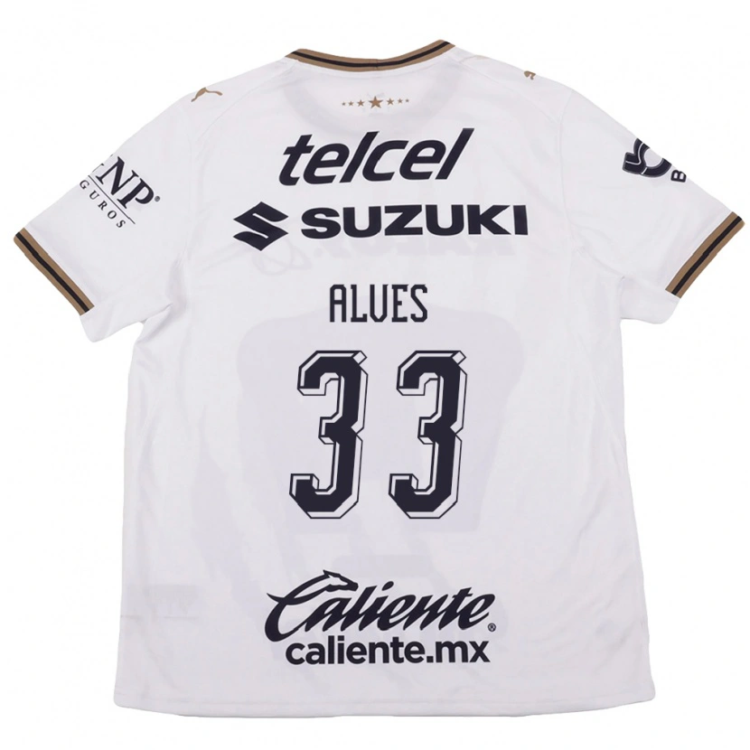 Danxen Criança Camisola Dani Alves #33 Branco Preto Marrom Alternativa 2026/27 Camisa
