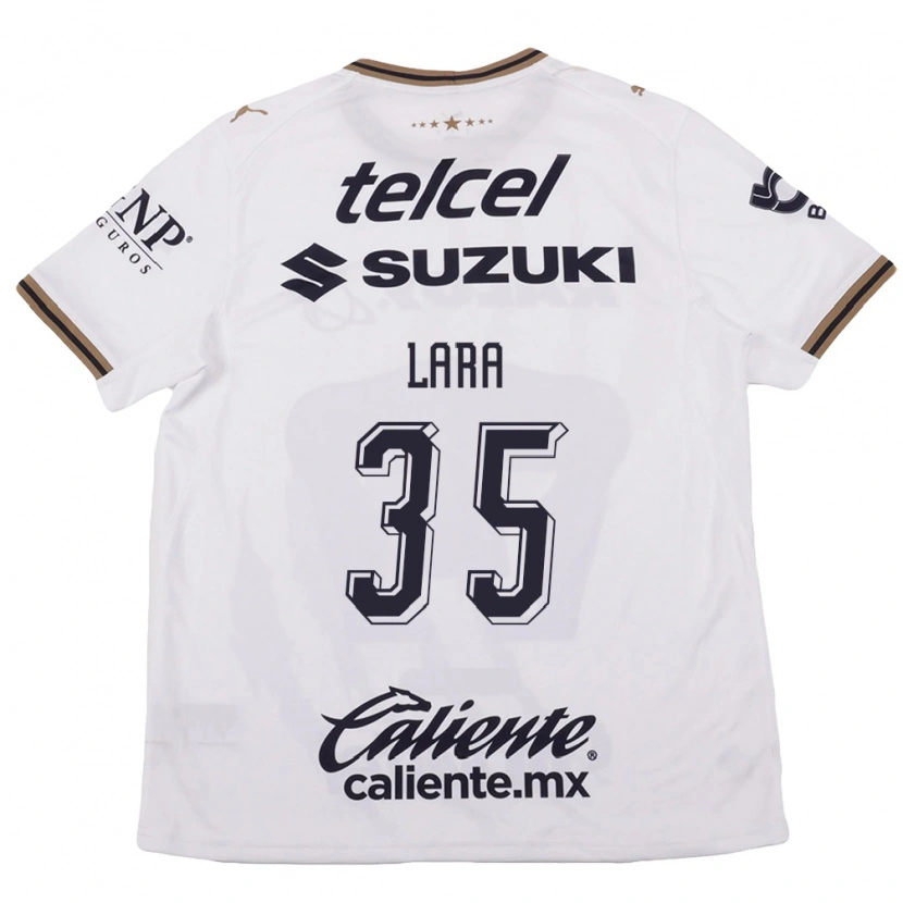 Danxen Criança Camisola Pablo Lara #35 Branco Preto Marrom Alternativa 2026/27 Camisa