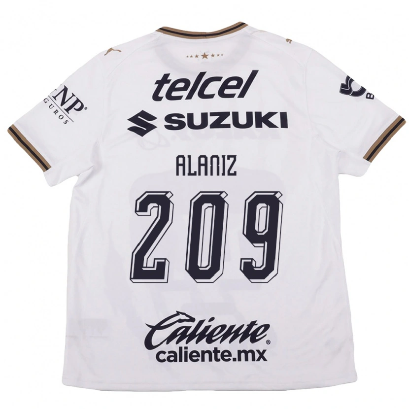 Danxen Criança Camisola Jorge Alaniz #209 Branco Preto Marrom Alternativa 2026/27 Camisa
