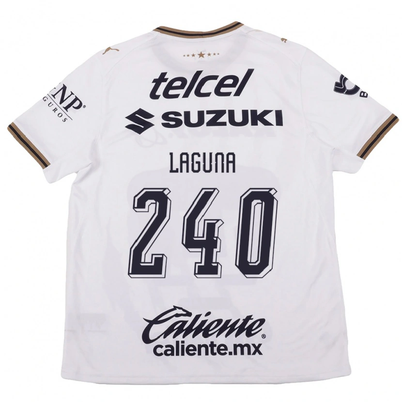 Danxen Criança Camisola Diego Laguna #240 Branco Preto Marrom Alternativa 2026/27 Camisa